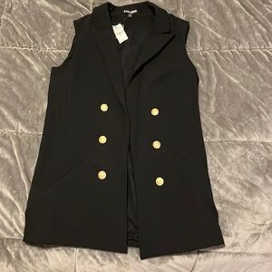 Express sleeveless blazer for Women with Gold detail never worn!